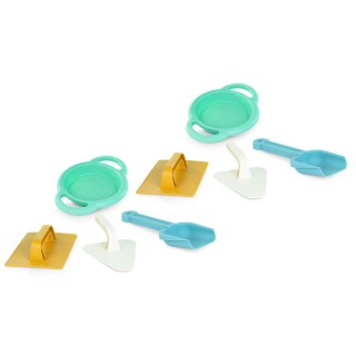 Miniland ECO Toy Sand Construction Set , Assorted Colors, 4 Pieces Per Set, 2 Sets