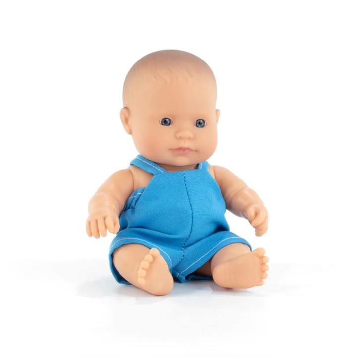 Miniland My Friends & Me Baby Doll, Caucasian Boy, 8-1/4" (Bag)