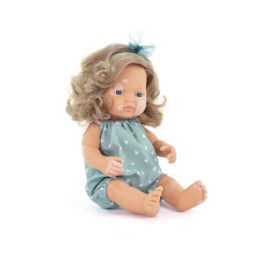 Miniland My Friends & Me Baby Doll, Caucasian Girl With Vitiligo, 15", Boxed