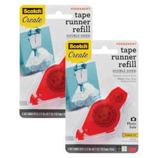 Scotch® Adhesive Dot Roller Refill, 1/3 in x 49 ft, Pack of 2