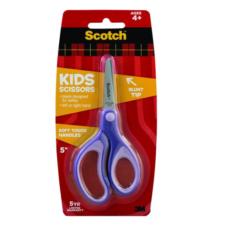 Scotch® Kids 5 inch Scissors, Soft Grip Handles, Blunt, 4+