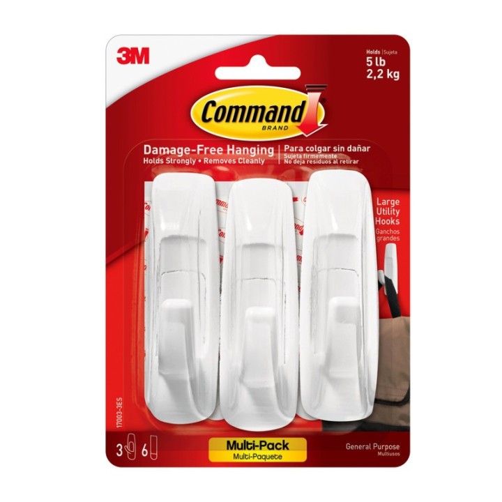 3M® Command™ Large Utility Hooks Multi-Pack, 3 Count