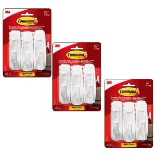 3M® Command™ Large Utility Hooks Multi-Pack, 3 Per Pack, 3 Packs