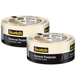 Scotch® General Purpose Masking Tape, 1.88 in x 60.1 yd (48mm x 55m), 2 Rolls