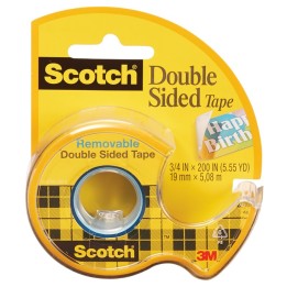 Scotch® Removable Double Sided Tape, 3/4" x 200"