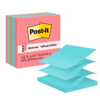 Post-it® Pop-up Notes, 3" x 3", Assorted, 100 Sheets/Pad, 5 Pads