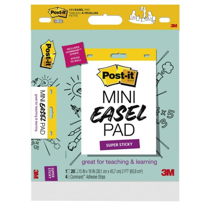 Post-it® Super Sticky Mini Easel Pad, 15 x 18 Inches, 20 Sheets/Pad, 1 Pad, White