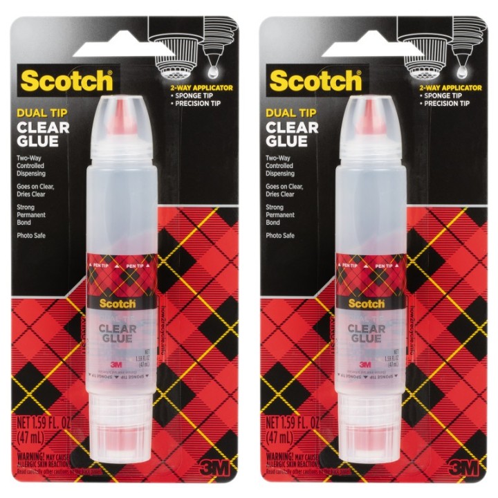 Scotch® Clear Glue in 2-Way Applicator, .95 oz, Pack of 2