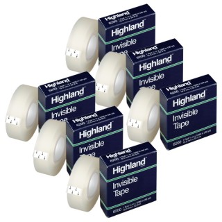 Highland™ Invisible Tape, 3/4" x 1296", 6 Rolls