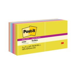 Post-it® Super Sticky Notes - Summer Joy Collection - 3" x 3" Plain, 12-Pack