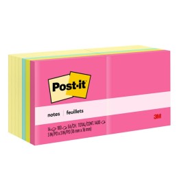 Post-it® Notes Value Pack, 3 in x 3 in, Canary Yellow and Poptimistic Collection, 14 Pads