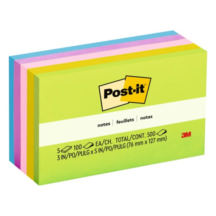 Post-it® Notes, 3 in x 5 in, Floral Fantasy, 5 Pads