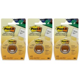 Post-it® Labeling & Cover-up Tape, 1" x 700" Per Roll, 3 Rolls