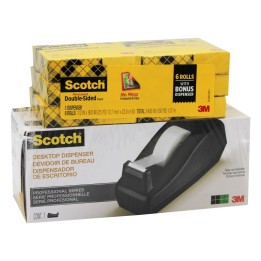 Scotch® Double Sided Tape Refill Rolls, 6 Count with Desktop Dispenser