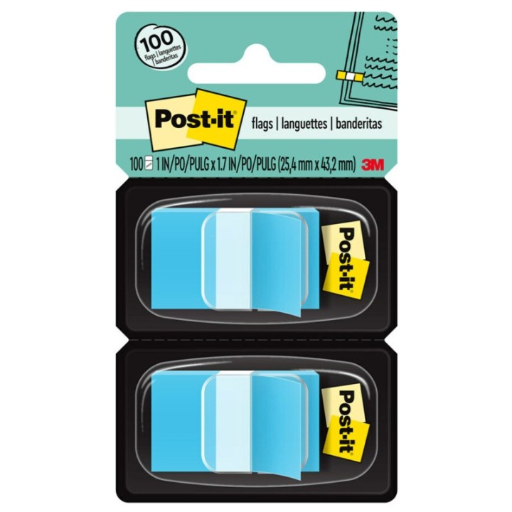 Post-it® Flags - Blue, 50/Dispenser, 2 Dispenser/Pack