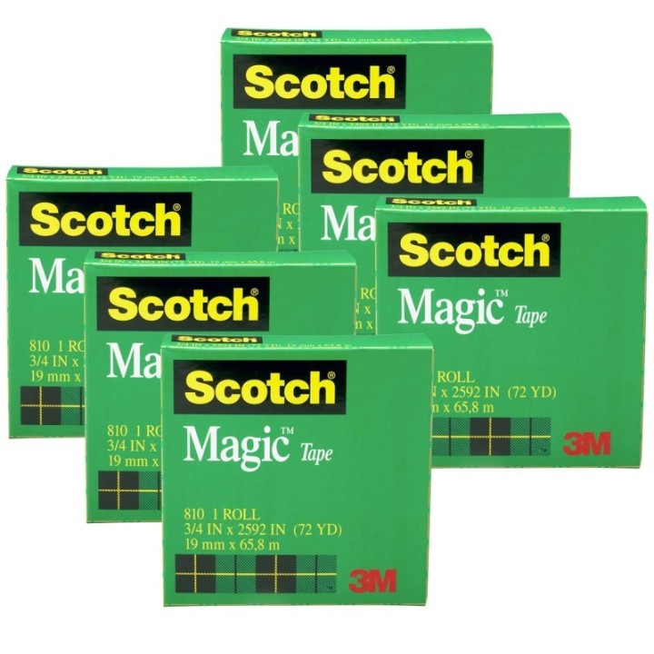 Scotch® Magic™ Tape Refill Rolls, 3/4" x 1296" Per Roll, 6 Rolls
