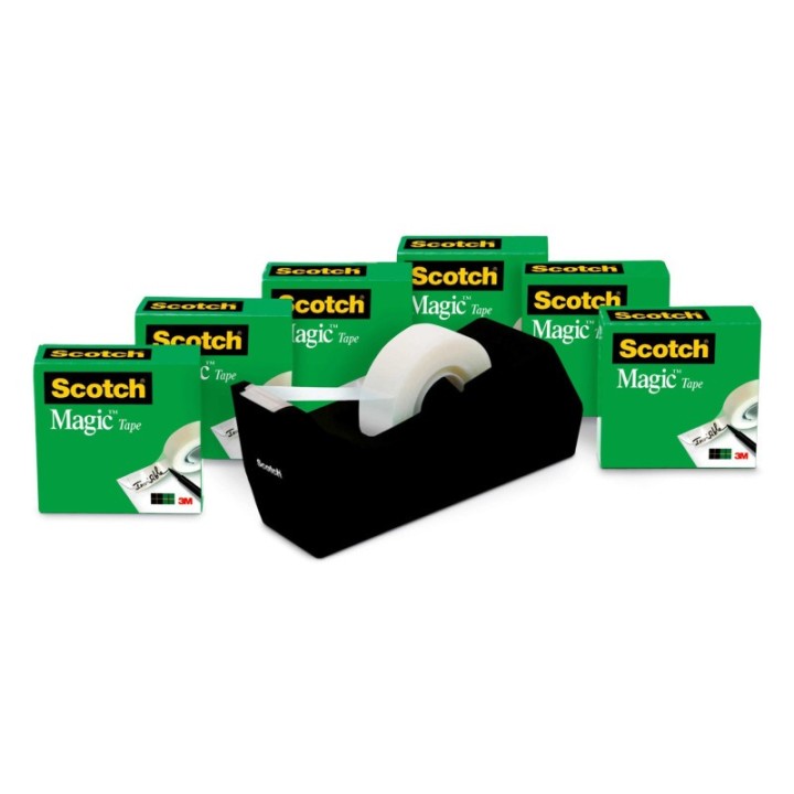 Scotch® Magic™ Tape Refill Rolls, 3/4", 6 Count with Desktop Dispenser