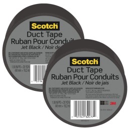 Scotch® Duct Tape for Artists, 1.88 in x 20 yd (48 mm x 18.2 m), Jet Black, Pack of 2