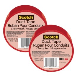 Scotch® Duct Tape for Artists, 1.88 in x 20 yd (48 mm x 18.2 m), Cherry Red, Pack of 2
