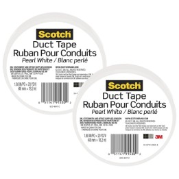 Scotch® Duct Tape for Artists, 1.88 in x 20 yd (48 mm x 18.2 m), White, Pack of 2