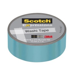 Scotch® Expressions Washi Tape, .59" x 275", Iridescent Blue