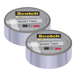 Scotch® Expressions Washi Tape, .59" x 275", Iridescent Purple, Pack of 2