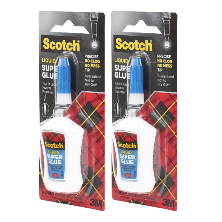 Scotch® Super Glue Liquid, Bottle, .18 oz, Pack of 2