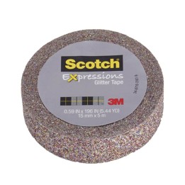 Scotch® Expressions Glitter Tape, .59" x 196", Multi-Colored