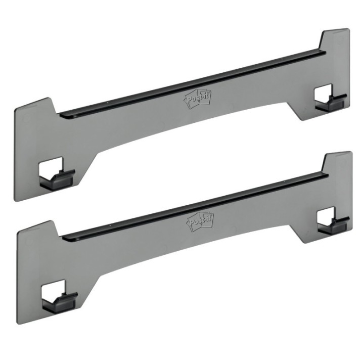 Post-it® Wall Easel, 15 in x 3.25 in, Smoke Gray, Pack of 2