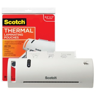 Scotch® Thermal Laminator Value Pack, 9" W, with 20 Letter Size Pouches