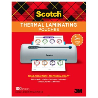 Scotch® Thermal Laminating Pouches, 5 mil Size, Pack of 100