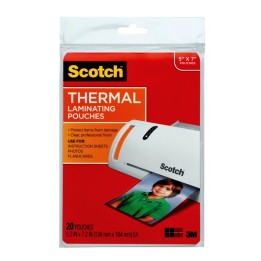 Scotch® Thermal Laminating Pouches, 5 mil, 5" x 7", 20 Per Pack