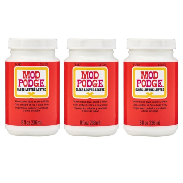 Mod Podge Decoupage Glue, Gloss, 8oz., Pack of 3