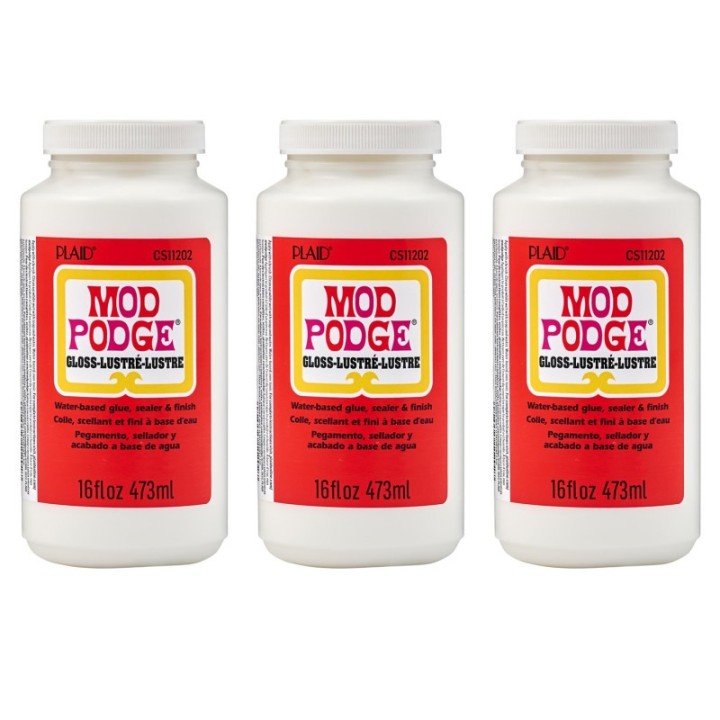 Mod Podge Decoupage Glue, Gloss, 16oz., Pack of 3