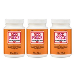 Mod Podge Decoupage Glue, Satin 8oz., Pack of 3