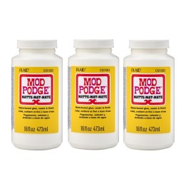 Mod Podge Decoupage Glue, Matte 16oz., Pack of 3