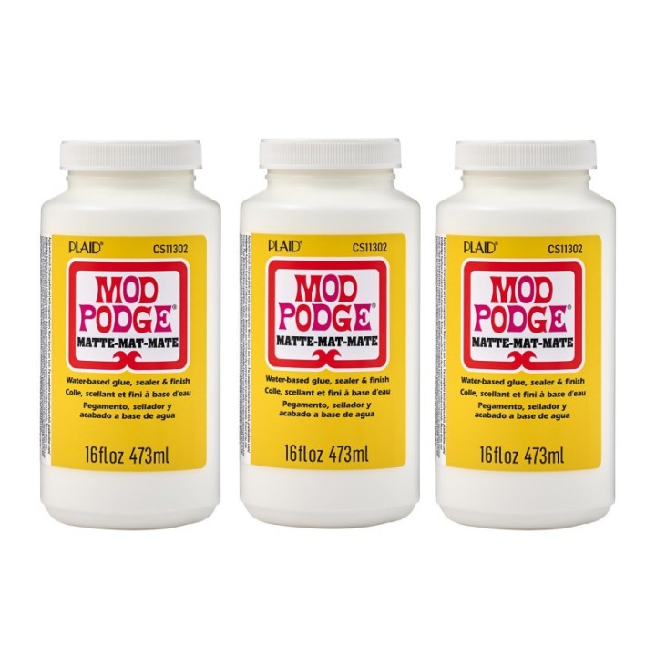 Mod Podge Decoupage Glue, Matte 16oz., Pack of 3