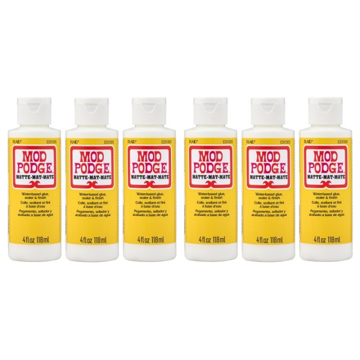 Mod Podge Decoupage Glue, Matte 4oz., Pack of 6