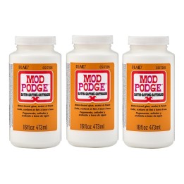 Mod Podge Decoupage Glue, Satin 16oz., Pack of 3