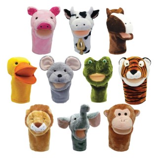Get Ready Kids Bigmouth Animal Puppet Set, Set of all 10