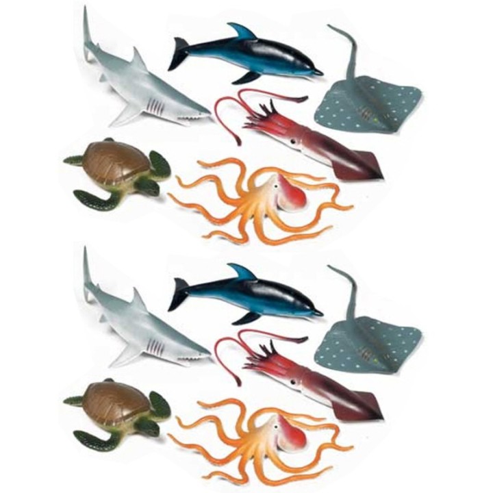 Get Ready Kids Ocean Animals Playset, 6 Per Set, 2 Sets
