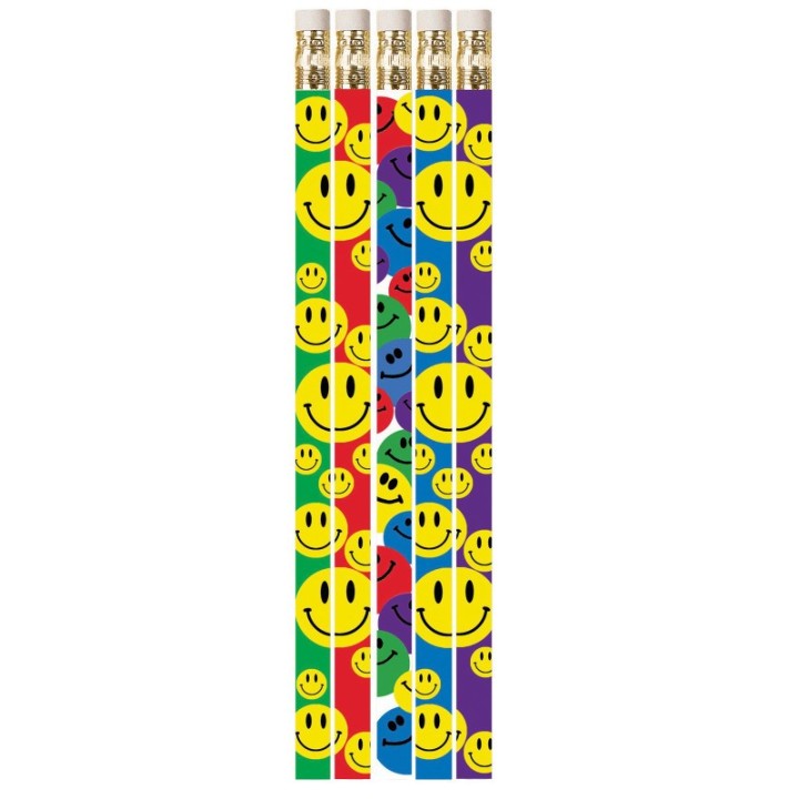 Musgrave Pencil Company Happy Face Assorted Motivational Pencils, Pack of 12