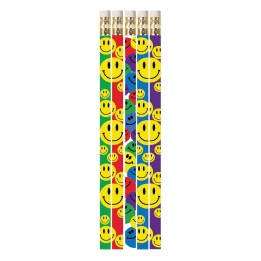 Musgrave Pencil Company Happy Face Assorted Motivational Pencils, 12 Per Pack, 12 Packs