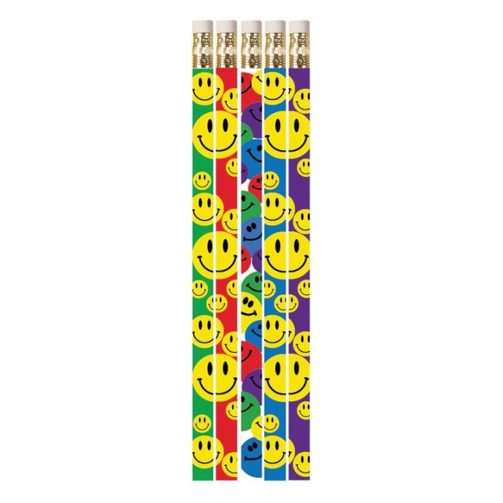 Musgrave Pencil Company Happy Face Assorted Motivational Pencils, 12 Per Pack, 12 Packs