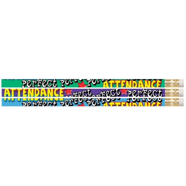 Musgrave Pencil Company Perfect Attendance Motivational Pencil, Pack of 12