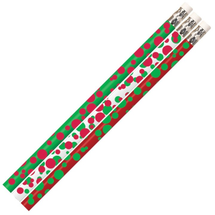 Musgrave Pencil Company Dots of Christmas Fun Pencil, Pack of 144