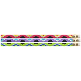 Musgrave Pencil Company Geometric Glitz Motivational Pencil, 12 Per Pack, 12 Packs