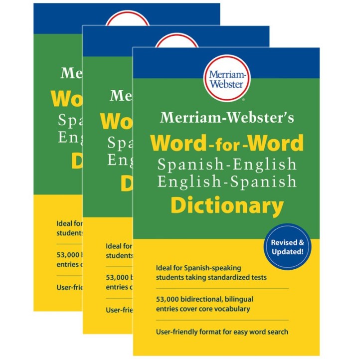 Merriam-Webster Merriam-Webster's Word-for-Word Spanish-English Dictionary, Pack of 3