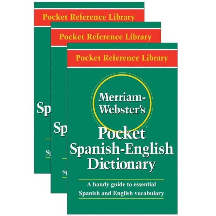 Merriam-Webster Pocket Spanish-English Dictionary, Paperback, Pack of 3