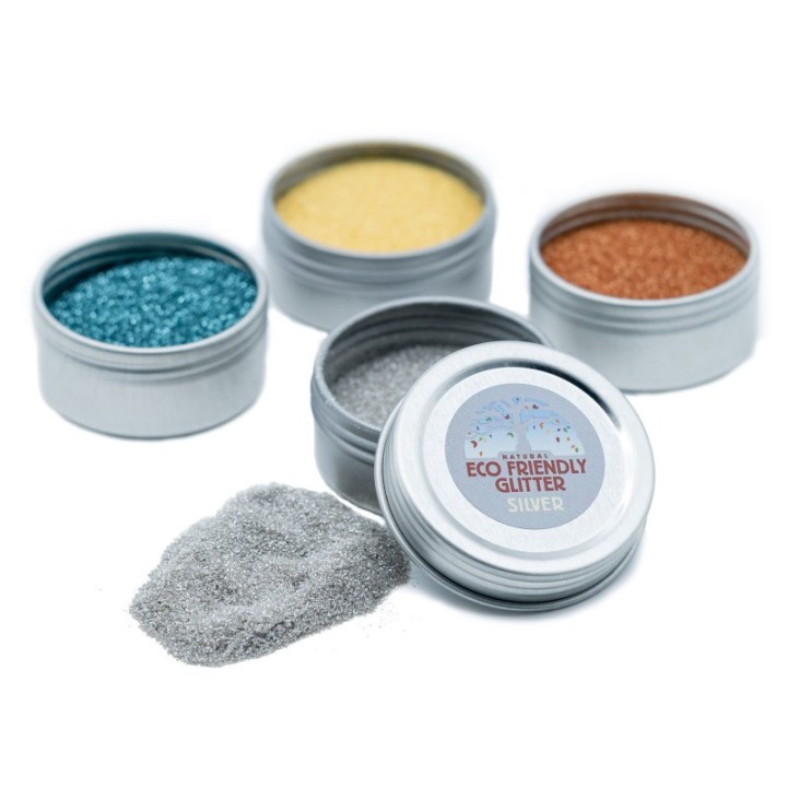 Natural Earth Paint Eco-Friendly Cosmetic Glitter, Assorted Colors, Set of 4